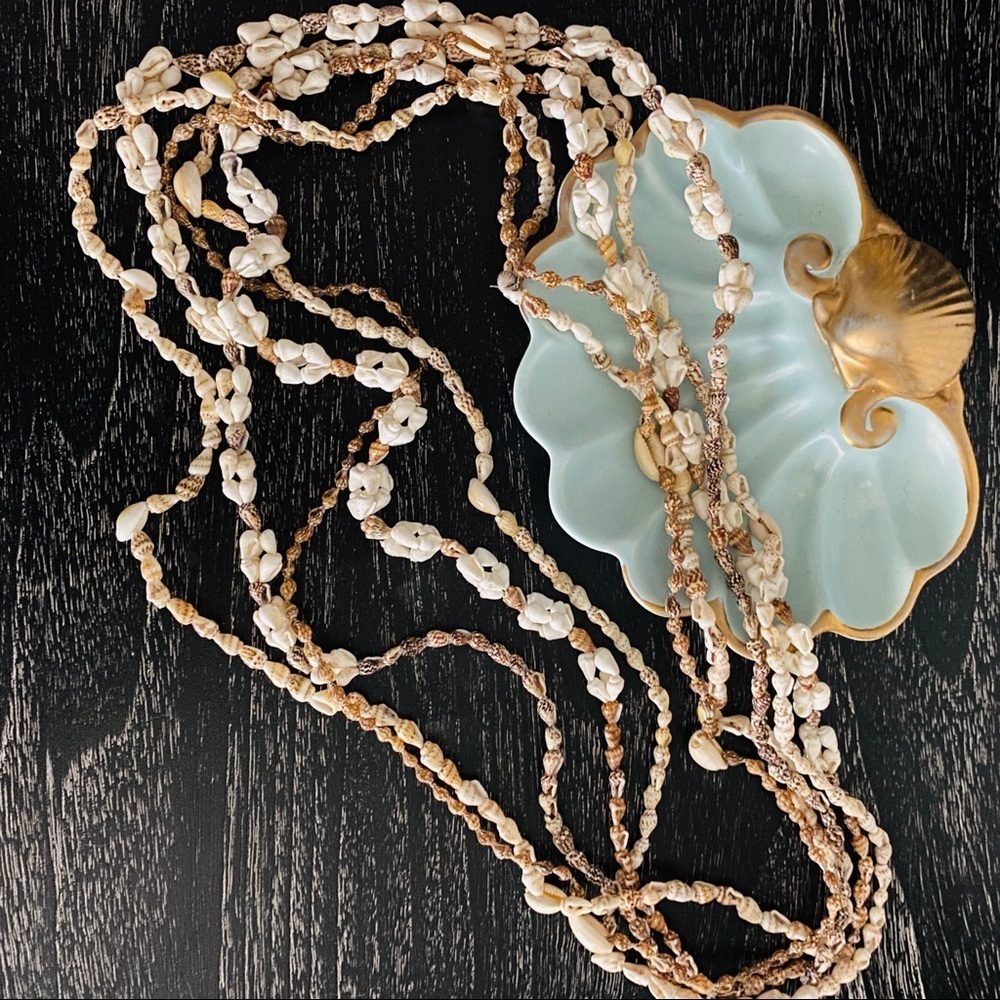 5 strands of shell beads leis Hawaii Luau Tiki